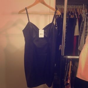 Free People blk vegan leather dress. Size med.